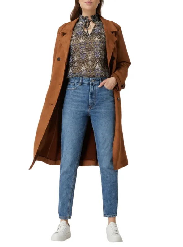 DETAILED NECK TIE MESH BLOUSE sold by FBO