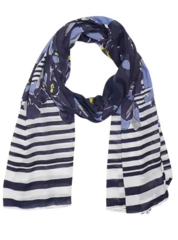 STRIPED FLORAL SCARF sold by FBO