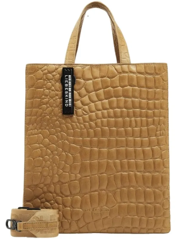 GENUINE LEATHER CROC PRINT TOTE PAPER BAG (SMALL) sold by FBO