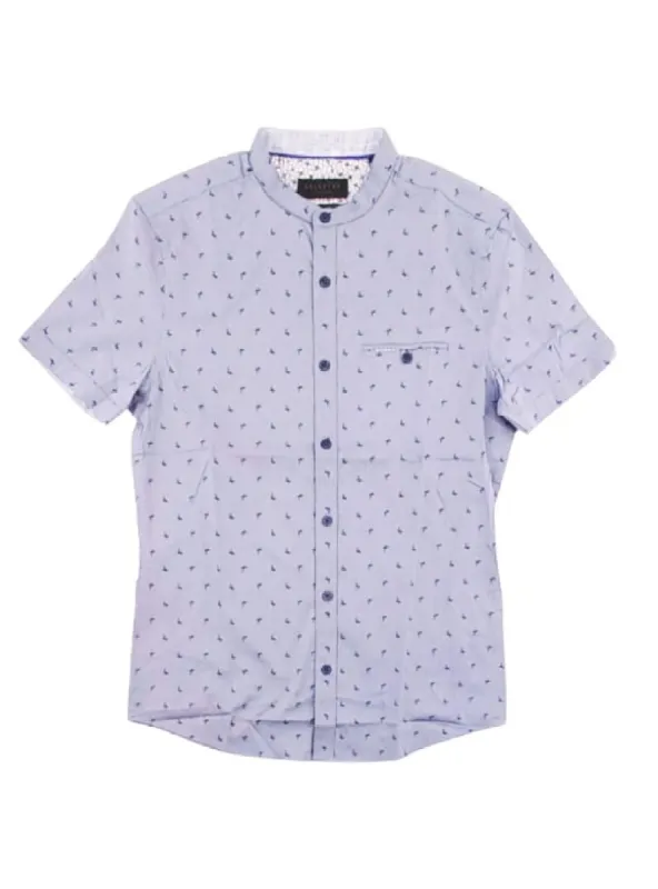 BAND-COLLAR PRINTED SHIRT sold by FBO