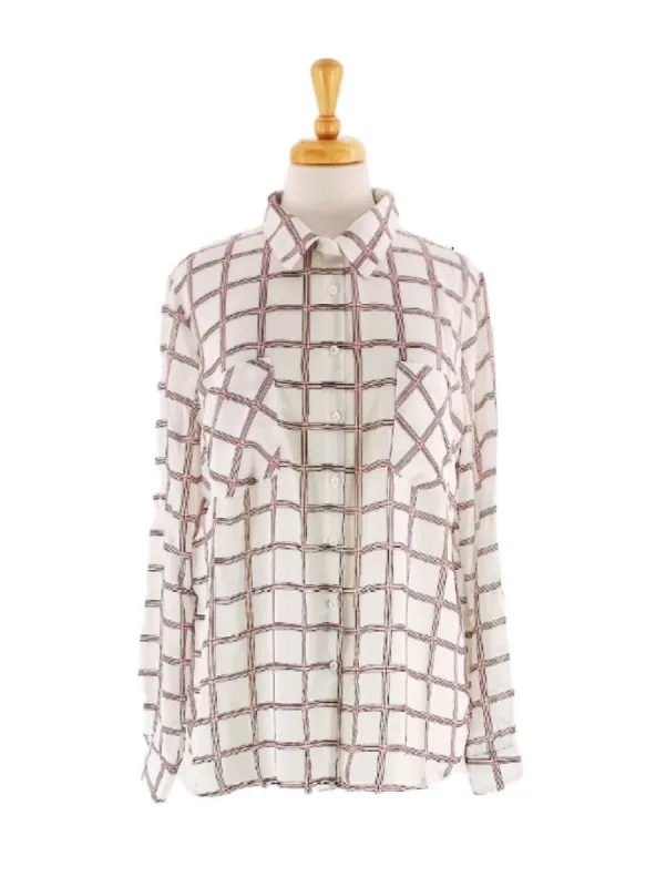 CHECKERED MESH BLOUSE sold by FBO