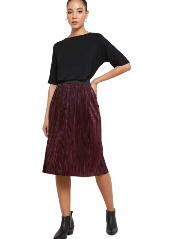 PLEATED SATIN MIDI SKIRT sold by FBO