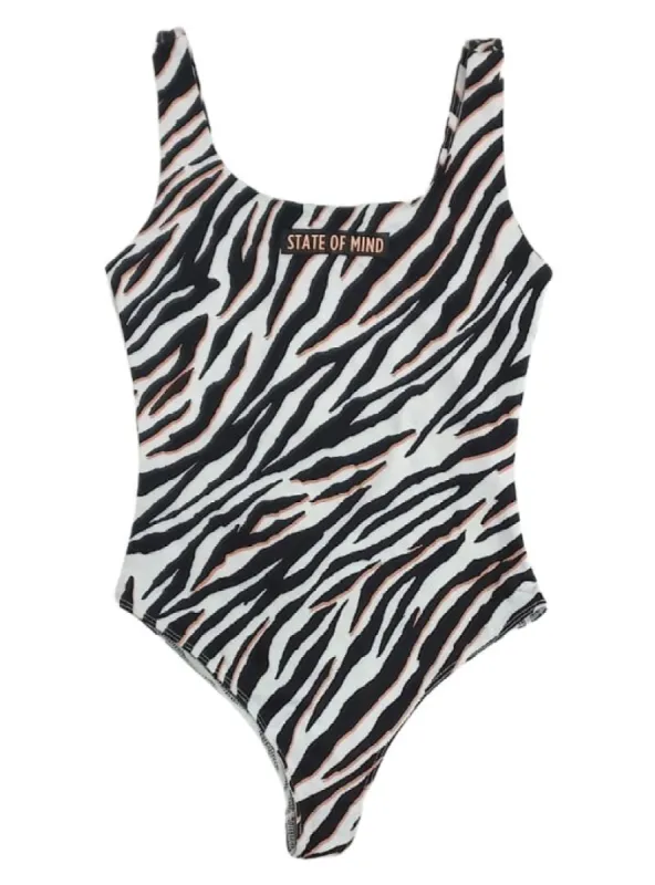 ZEBRA STRIPE ONE-PIECE SWIMSUIT sold by FBO