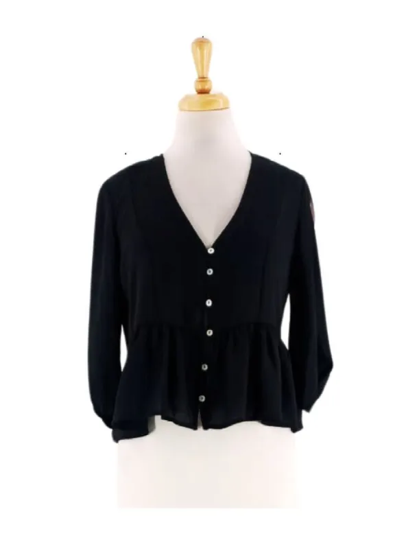 BUTTONED PEPLUM BLOUSE sold by FBO