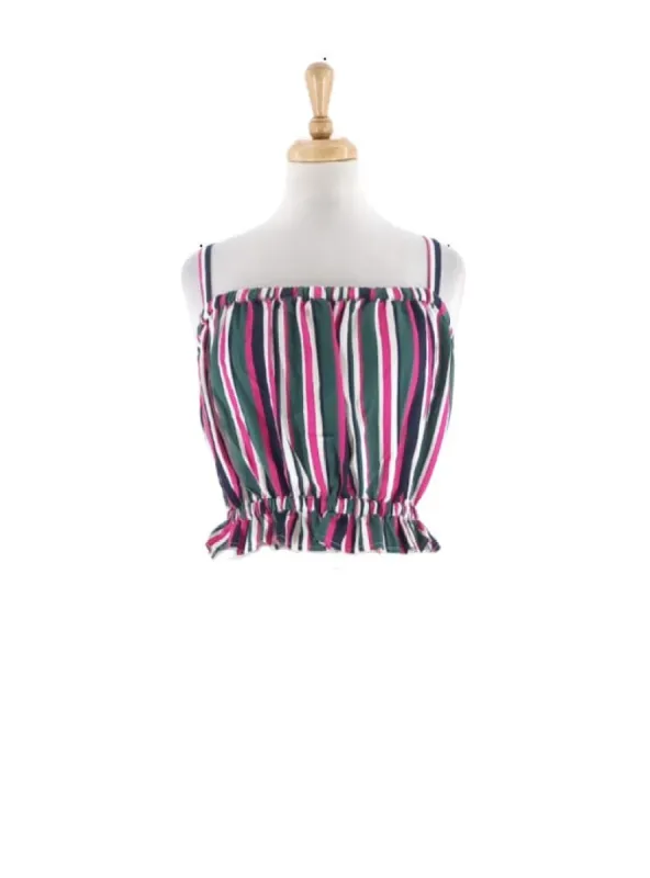 STRIPED DETAILED CROPPED TOP sold by FBO