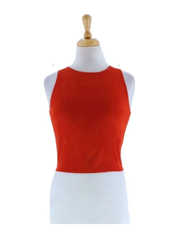 BACK BUTTON DETAIL RIBBED TOP sold by FBO