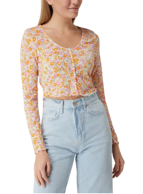 FLORAL PRINT CROPPED BLOUSE sold by FBO