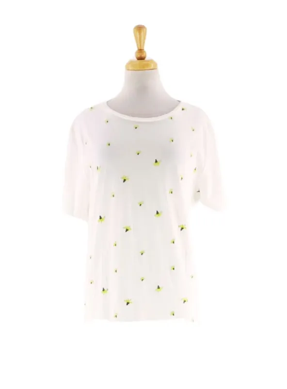 BASIC EMBRIODED DETAILED TEE sold by FBO