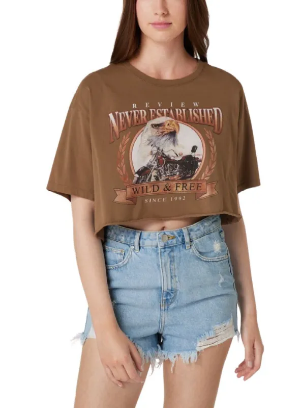 PRINTED DETAILED CROPPED TEE sold by FBO