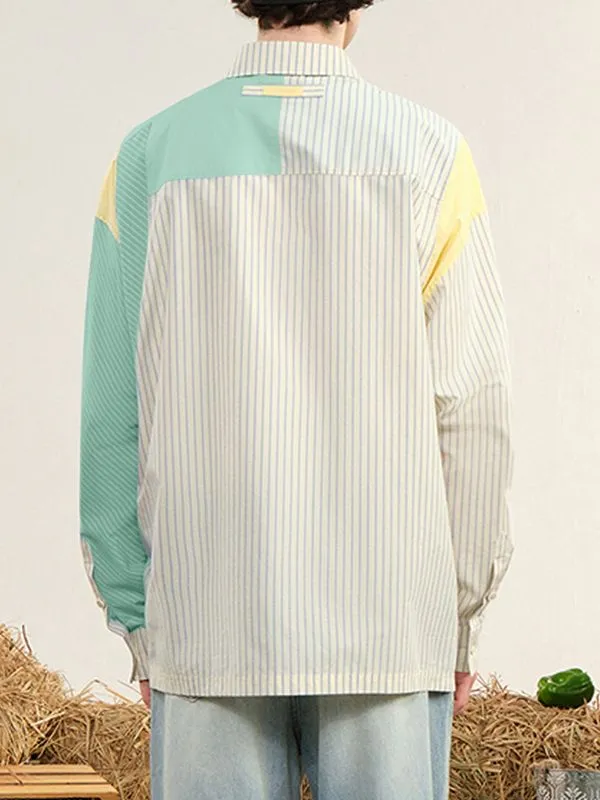 Men's Striped Color Block Casual Long Sleeve Shirt SKUL22483 sold by Incerunmen product image thumbnail 4