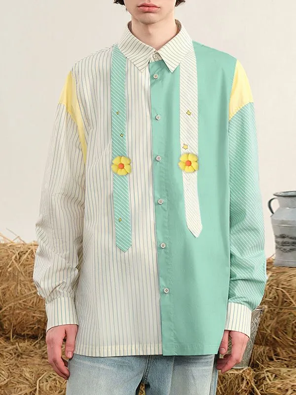 Men's Striped Color Block Casual Long Sleeve Shirt SKUL22483 sold by Incerunmen product image thumbnail 3