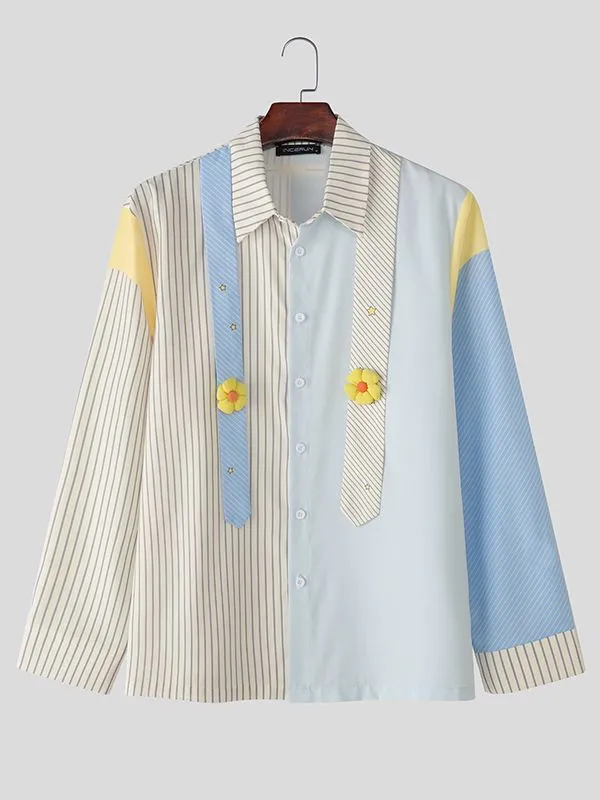 Men's Striped Color Block Casual Long Sleeve Shirt SKUL22483 sold by Incerunmen product image thumbnail 5