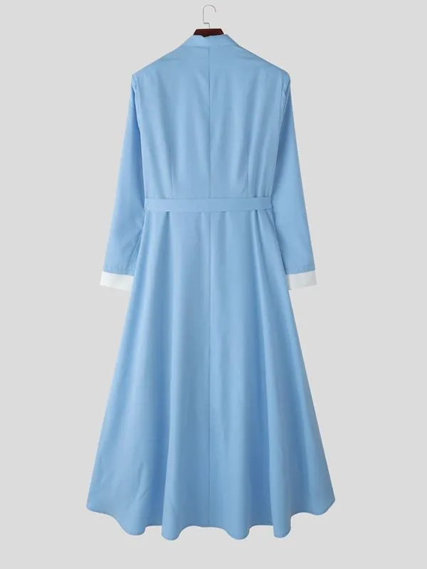 Men's Irregular Pleated Hem Color Block Long Sleeve Blazer SKUL36526 sold by Incerunmen product image thumbnail 5