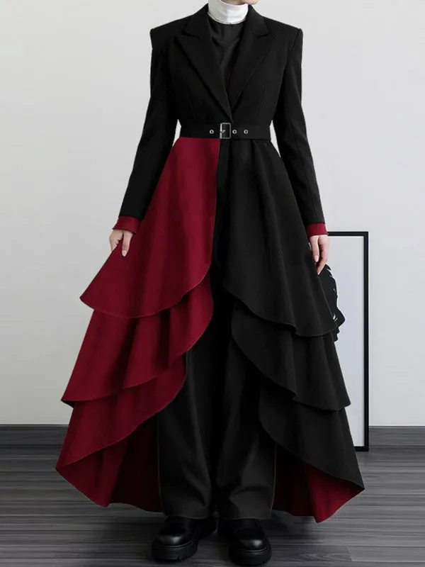 Men's Irregular Pleated Hem Color Block Long Sleeve Blazer SKUL36526 sold by Incerunmen product image thumbnail 3