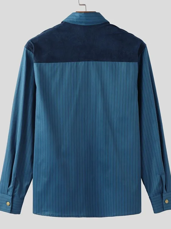 Men's Striped Colorblock Long Sleeve Shirt SKUL31844 sold by Incerunmen product image thumbnail 5