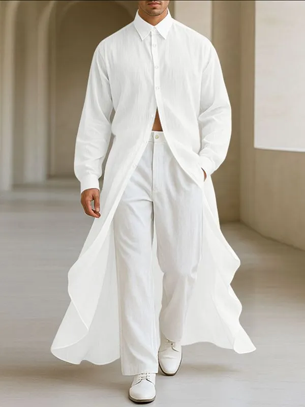 Men's Solid Pleated Textured Long Sleeve Shirt SKUL34216 sold by Incerunmen