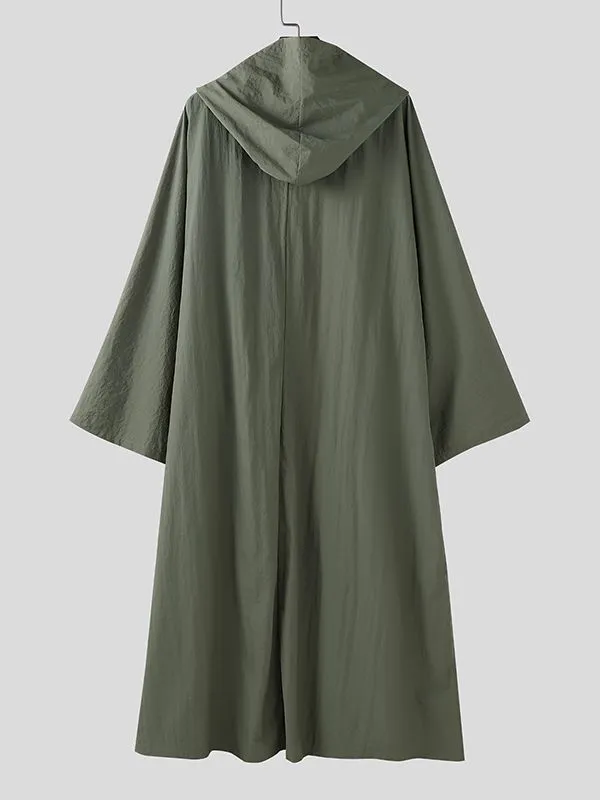 Men's Solid Hooded Loose Long Sleeve Cardigan SKUL32841 sold by Incerunmen product image thumbnail 5