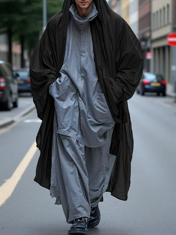 Men's Solid Hooded Loose Long Sleeve Cardigan SKUL32841 sold by Incerunmen