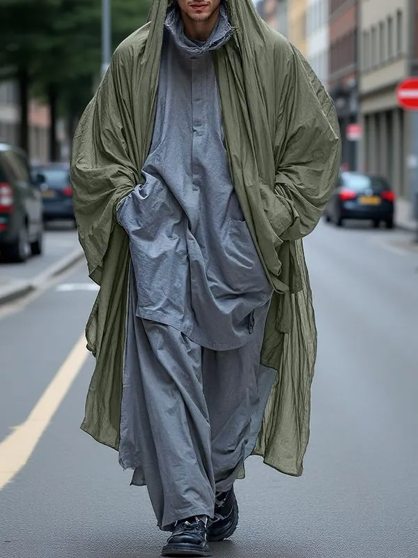 Men's Solid Hooded Loose Long Sleeve Cardigan SKUL32841 sold by Incerunmen product image thumbnail 3