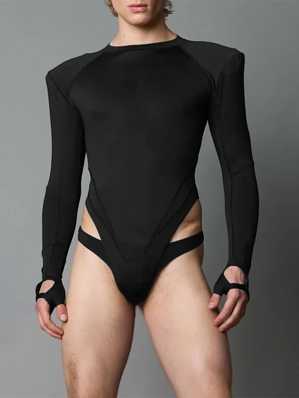 Men's Deconstructed Padded Shoulder Bodysuit SKUL31909 sold by Incerunmen