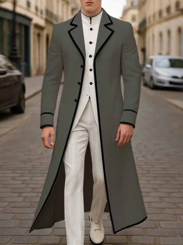 Men's Colorblock Bold Outline Trench Coat SKUL28403 sold by Incerunmen product image thumbnail 3