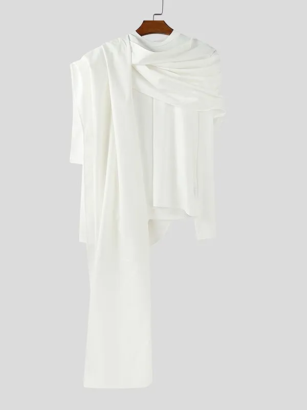 Men's Solid Pleated Flap Long Sleeve T-Shirt SKUL34186 sold by Incerunmen product image thumbnail 3