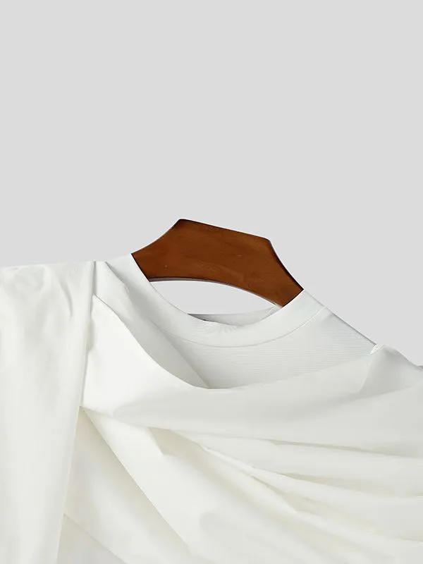 Men's Solid Pleated Flap Long Sleeve T-Shirt SKUL34186 sold by Incerunmen product image thumbnail 5