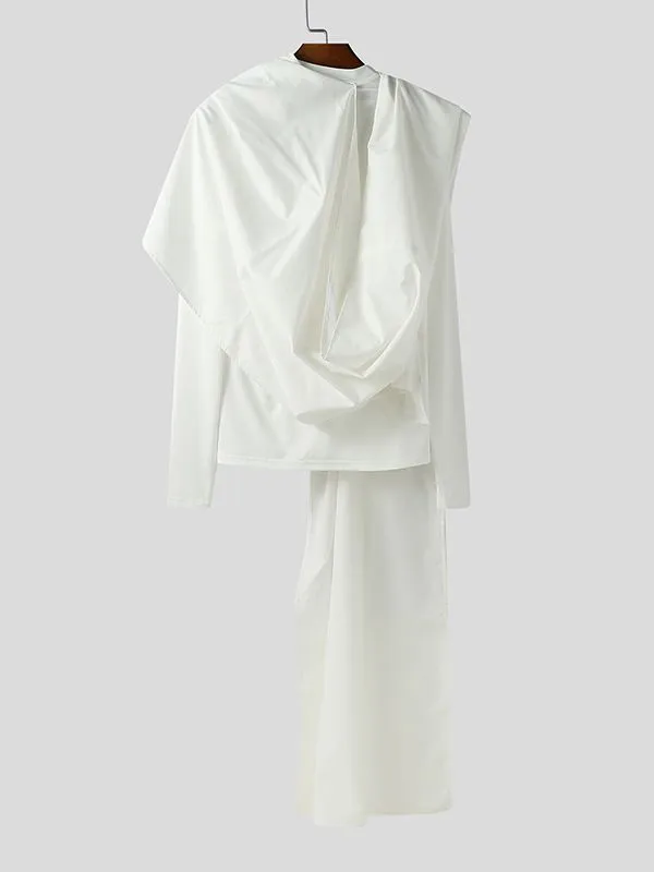 Men's Solid Pleated Flap Long Sleeve T-Shirt SKUL34186 sold by Incerunmen product image thumbnail 4