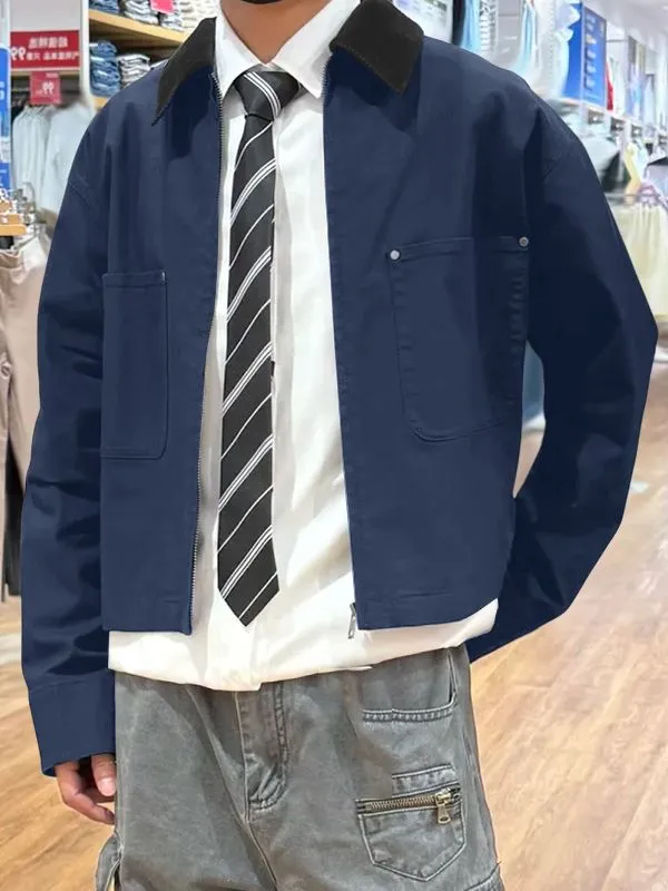 Men's Solid Corduroy Collar Long Sleeve Jacket SKUL34133 sold by Incerunmen product image thumbnail 5