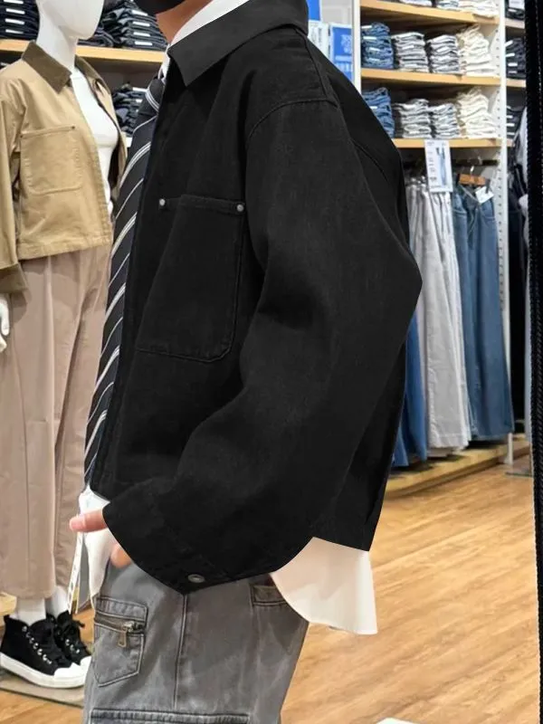 Men's Solid Corduroy Collar Long Sleeve Jacket SKUL34133 sold by Incerunmen product image thumbnail 4