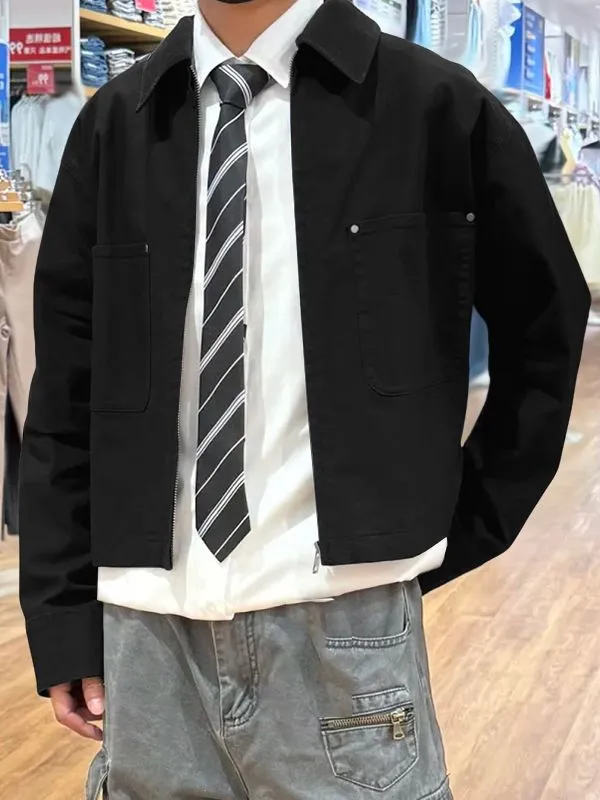 Men's Solid Corduroy Collar Long Sleeve Jacket SKUL34133 sold by Incerunmen product image thumbnail 3