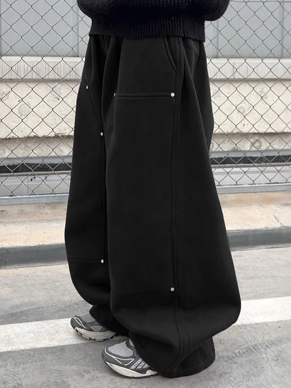 Men's Solid Wide Leg Casual Pant SKUL35277 sold by Incerunmen