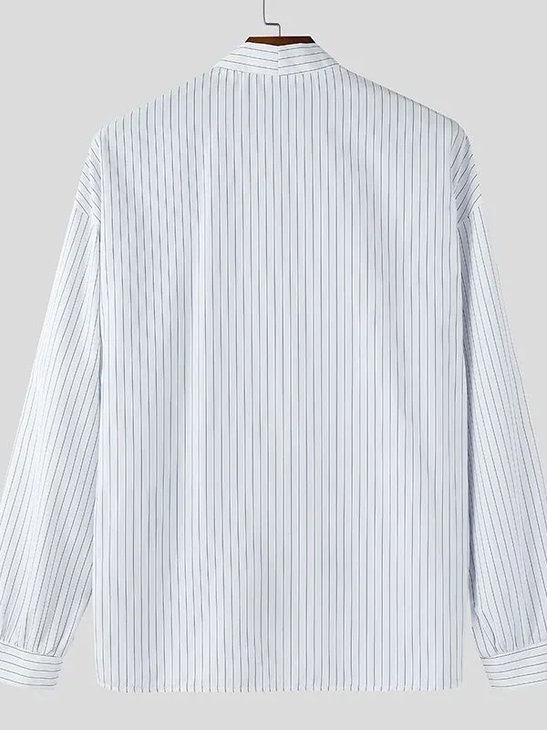 Men's Striped Colorblock Tie Long Sleeve Cardigan SKUL35249 sold by Incerunmen product image thumbnail 4