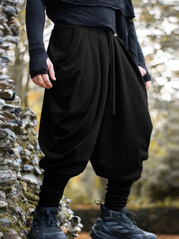 Men's Solid Pleated Loose Casual Pant SKUL32854 sold by Incerunmen