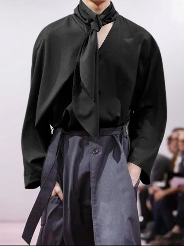 Men's Deconstructed Tie Long Sleeve Shirt SKUL32846 sold by Incerunmen