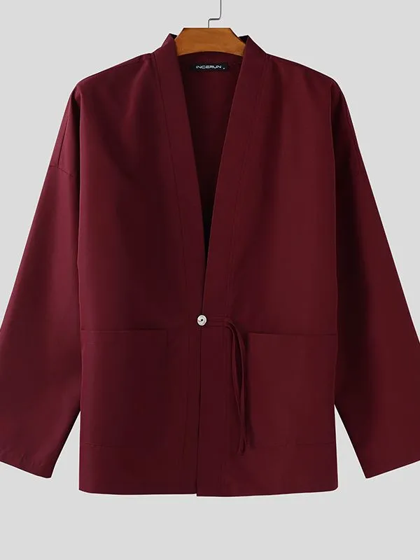 Men's Solid Texture Corduroy Long Sleeve Cardigan SKUL28336 sold by Incerunmen product image thumbnail 4