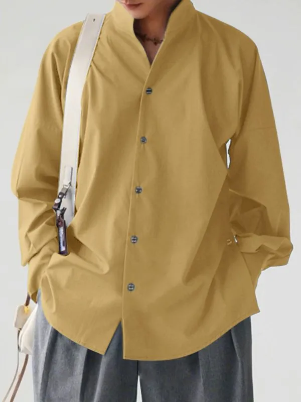 Men's Asymmetrical Waist Stand Collar Long Sleeve Shirt SKUL35137 sold by Incerunmen product image thumbnail 2
