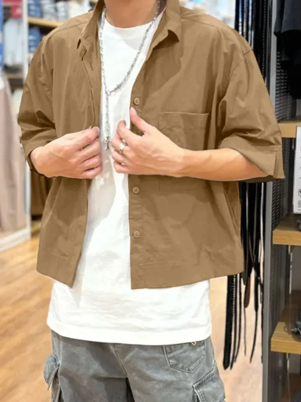 Men's Solid Casual Short Sleeve Shirt SKUL34070 sold by Incerunmen