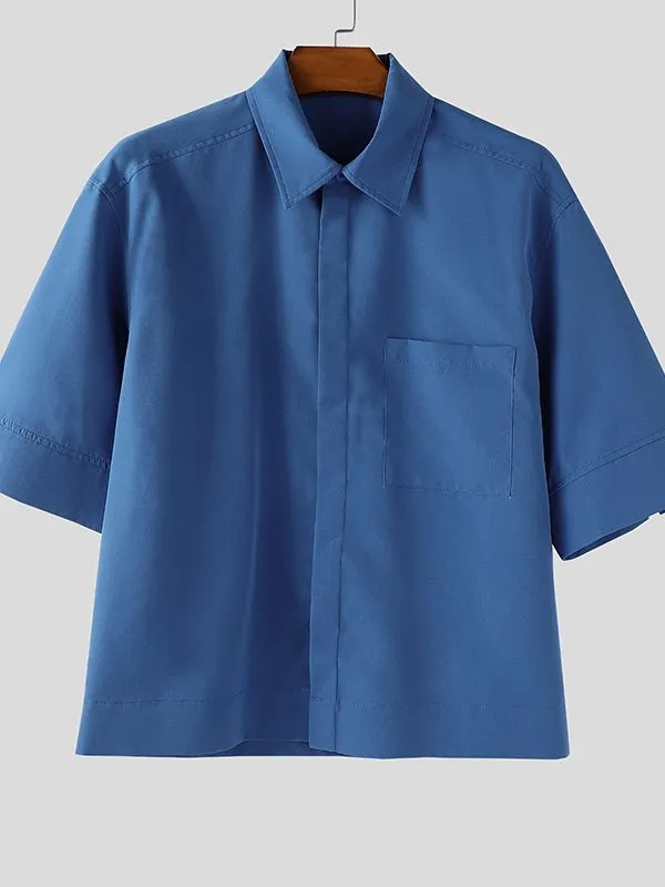 Men's Solid Casual Short Sleeve Shirt SKUL34070 sold by Incerunmen product image thumbnail 4