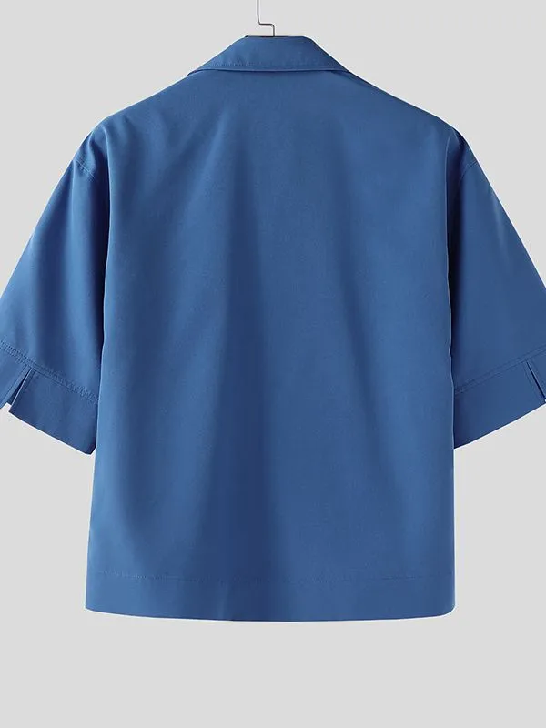 Men's Solid Casual Short Sleeve Shirt SKUL34070 sold by Incerunmen product image thumbnail 5