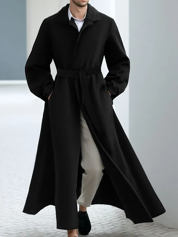 Men's Solid Waist Casual Trench Coat SKUL28416 sold by Incerunmen