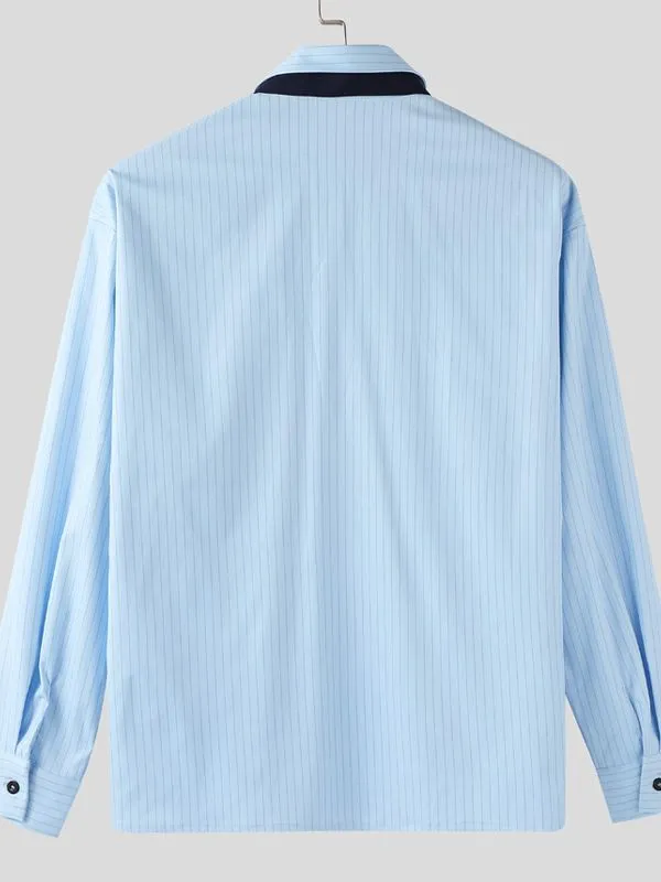 Men's Striped Tie Casual Long Sleeve Shirt SKUL31824 sold by Incerunmen product image thumbnail 5