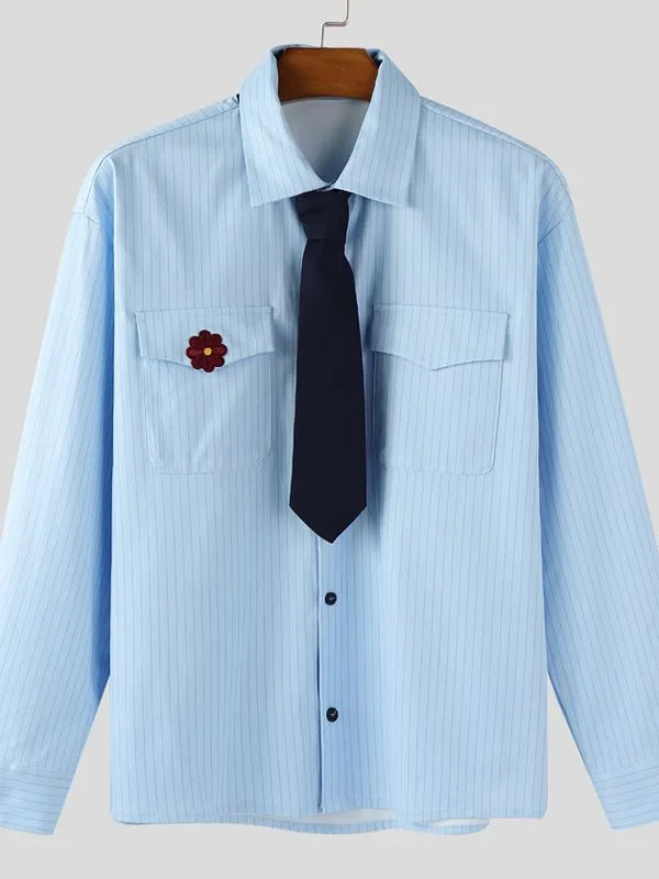 Men's Striped Tie Casual Long Sleeve Shirt SKUL31824 sold by Incerunmen product image thumbnail 4