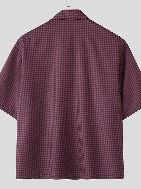 Men's Plaid Pattern Short Sleeve Shirt SKUL31876 sold by Incerunmen product image thumbnail 5