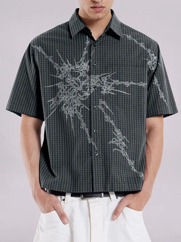 Men's Plaid Pattern Short Sleeve Shirt SKUL31876 sold by Incerunmen product image thumbnail 3