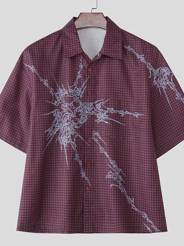 Men's Plaid Pattern Short Sleeve Shirt SKUL31876 sold by Incerunmen product image thumbnail 4