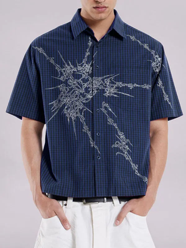 Men's Plaid Pattern Short Sleeve Shirt SKUL31876 sold by Incerunmen product image thumbnail 2