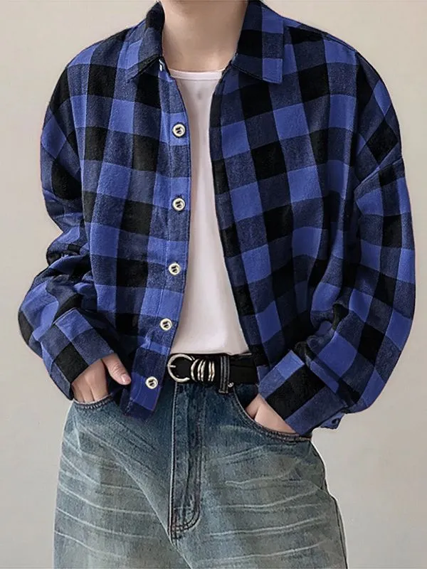 Men's Plaid Colorblock Long Sleeve Shirt SKUL32785 sold by Incerunmen product image thumbnail 2