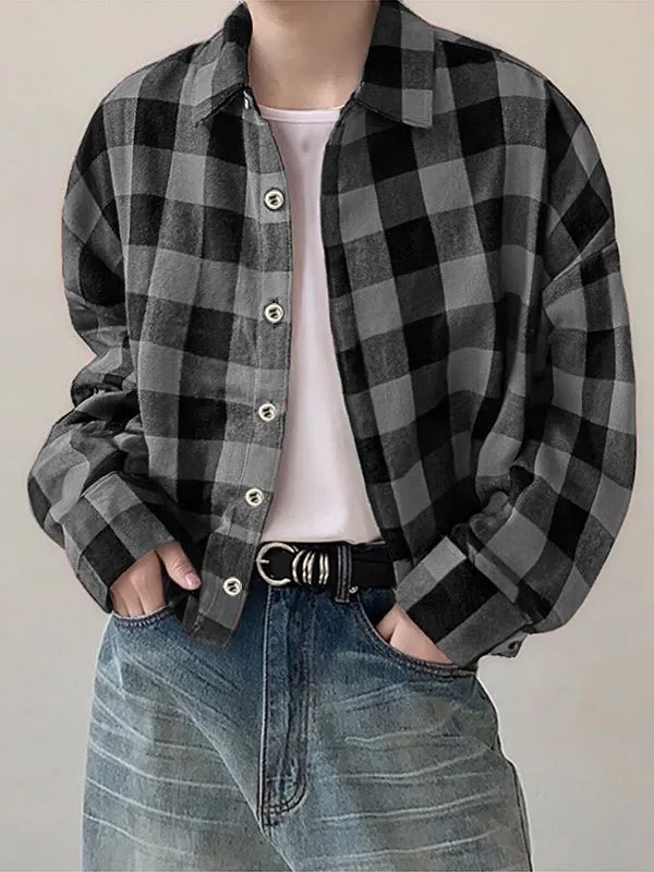 Men's Plaid Colorblock Long Sleeve Shirt SKUL32785 sold by Incerunmen product image thumbnail 3