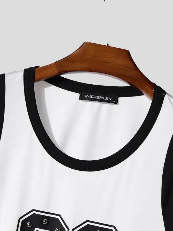 Men's Number Print Sheer Lace Patchwork Short Sleeve T-Shirt SKUL22539 sold by Incerunmen product image thumbnail 4